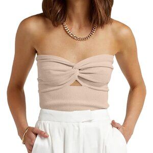 Sexy Ribbed Knit Cutout Twisted Knot Front Sleeveless Y2K Corset Tanks Top